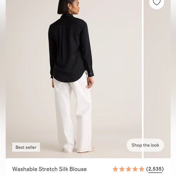 Quince Washable Stretch Silk Button Down - Picture 2 of 4